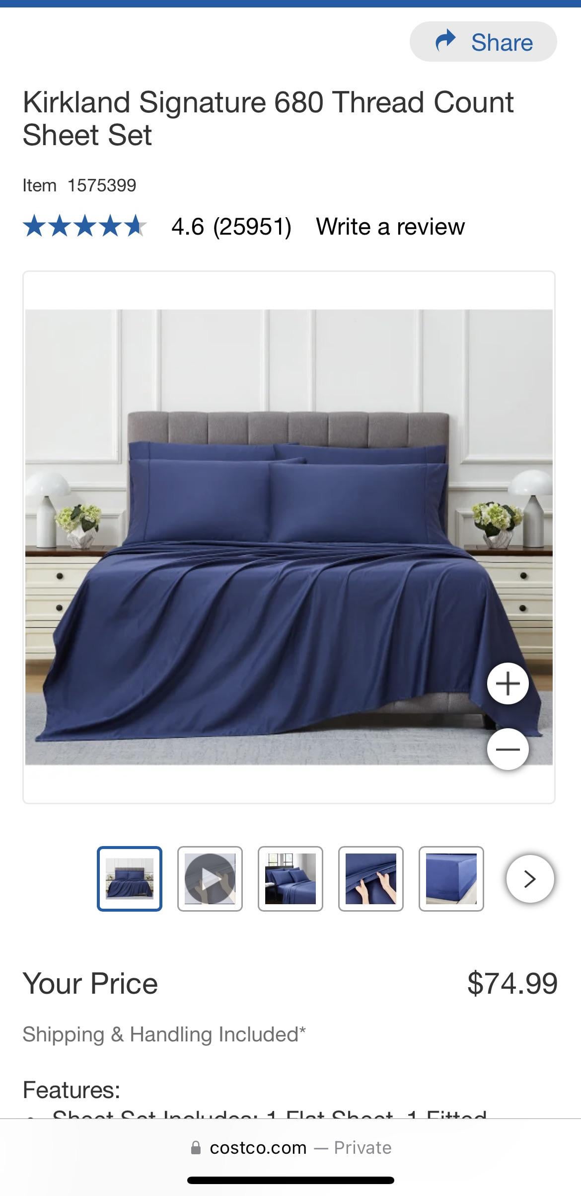 Kirkland Signature Sheet Set