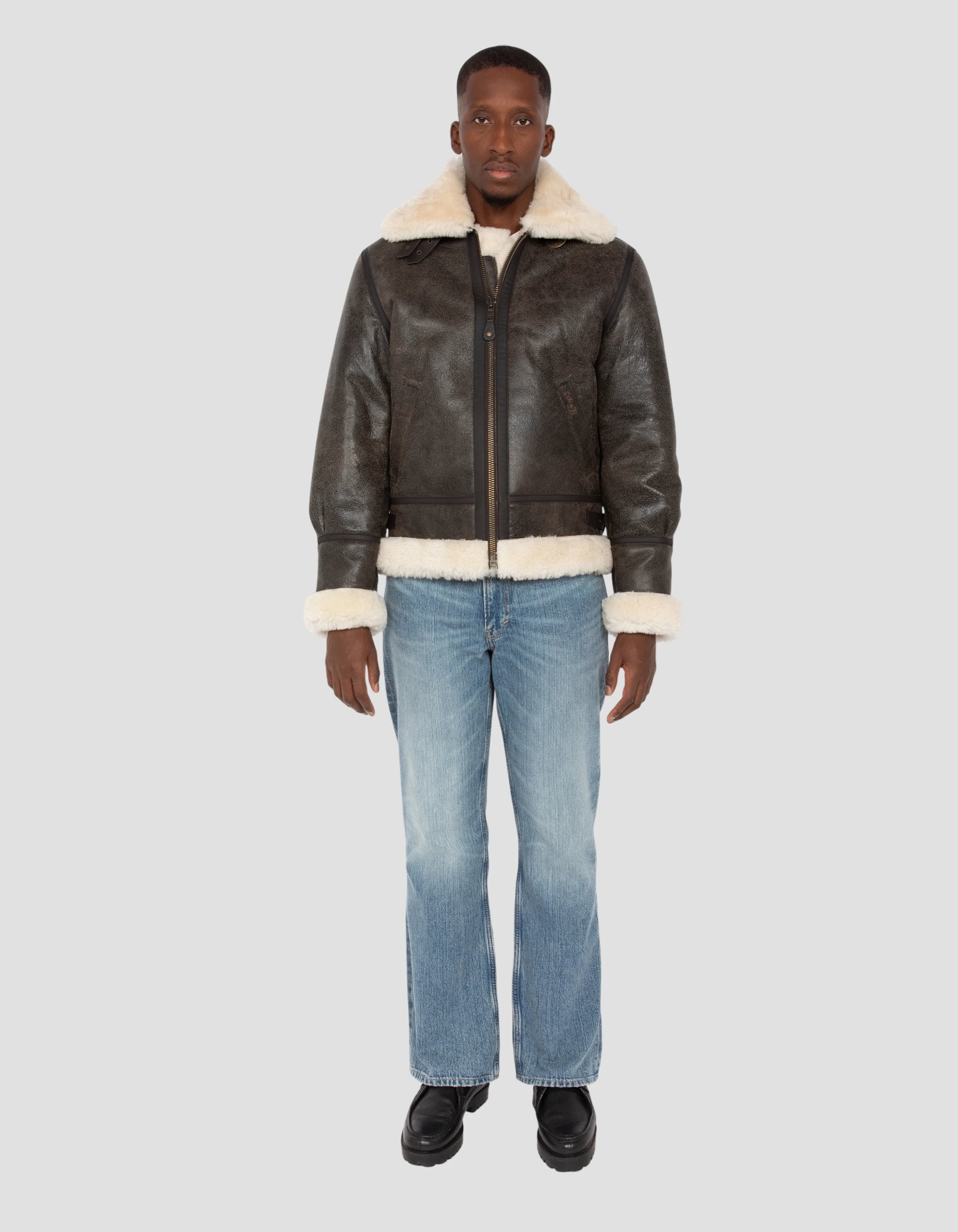Shearling Lined Wool Coat
