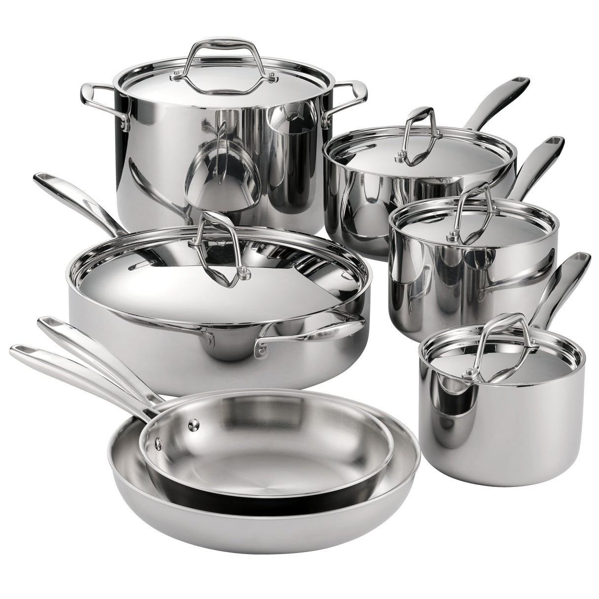 Tramontina 8-Pc Tri-Ply Clad Stainless Steel Cookware Set